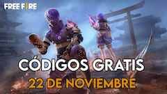 Free Fire | Códigos de hoy sábado 22 de noviembre de 2025: recompensas gratis