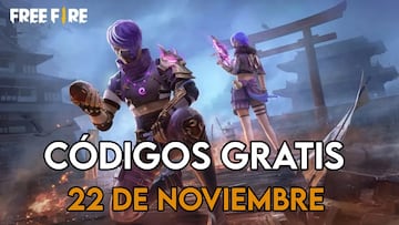 Free Fire códigos gratis 22 de noviembre