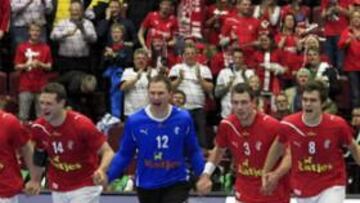 <b>CELEBRACIÓN. </b>La selección danesa celebró ante Suecia su octava victoria consecutiva. Será la rival de España el viernes.