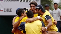 Colombia celebra el triunfo ante Chile en la Copa Davis