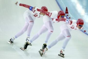 Yuliya Skokova,  Yekaterina Lobysheva y Olga Graf 