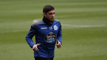 Fede Valverde, durante un entrenamiento en solitario de su recuperación.