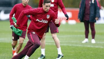 Fernando Torres, en el entrenamiento del Atlético de Madrid