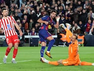 Soccer Football - LaLiga - FC Barcelona v Atletico Madrid - Spotify Camp Nou, Barcelona, Spain - December 2, 2025 FC Barcelona's Ferran Torres scores their third goal REUTERS/Nacho Doce
