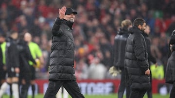 Liverpool (United Kingdom), 01/01/2024.- Liverpool manager Jurgen Klopp reacts after the English Premier League soccer match between Liverpool FC and Newcastle United in Liverpool, Britain, 01 January 2024. (Reino Unido) EFE/EPA/ADAM VAUGHAN EDITORIAL USE ONLY. No use with unauthorized audio, video, data, fixture lists, club/league logos or 'live' services. Online in-match use limited to 120 images, no video emulation. No use in betting, games or single club/league/player publications.
