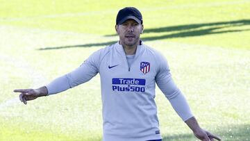 Simeone en el entrenamiento.