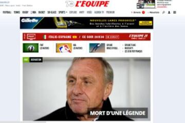 La prensa llora la muerte de Cruyff