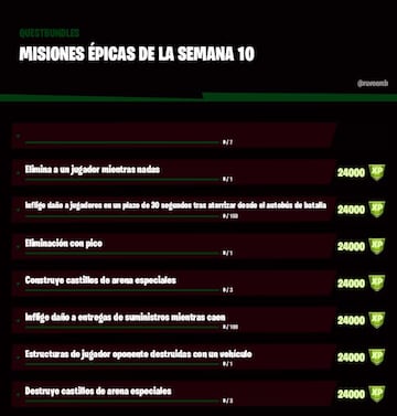 Misiones &eacute;picas de la Semana 10 de la Temporada 6 de Fortnite