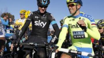 Chris Froome y Alberto Contador coincidieron el a&ntilde;o pasado por primera vez en la Vuelta a Andaluc&iacute;a (en la imagen). En este 2016 lo har&aacute;n en la Volta a Catalunya.