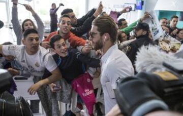 El Real Madrid, aclamado a su llegada a Vigo