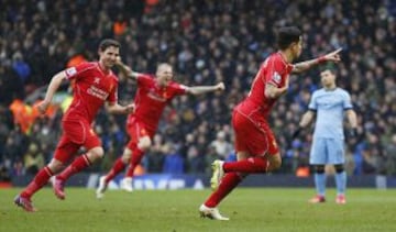 Henderson y Coutinho marcaron para el Liverpool, mientras que Dzeko hizo lo propio para los 'ciudadanos'.