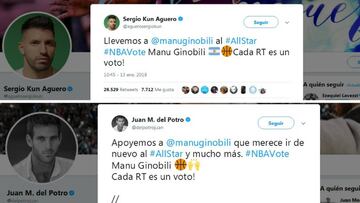 Agüero y Del Potro se suman a la campaña por Manu en la NBA