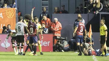 27/10/19 PARTIDO DE PRIMERA DIVISION OSASUNA - VALENCIA TARJETA ROJA RODRIGO