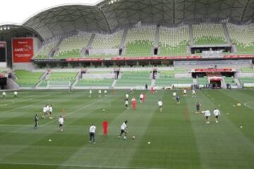 Doble sesión de entrenamiento del Real Madrid en Melbourne