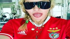 Madonna in the Benfica shirt