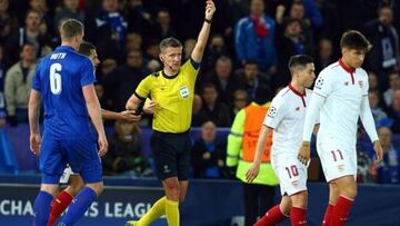 Orsato expulsó a Nasri en Leicester.