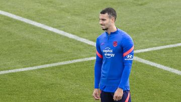 Mario Hermoso, en un entrenamiento del Atl&eacute;tico.