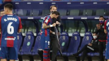 22/01/21 PARTIDO  PRIMERA DIVISION JORNADA 20
 LEVANTE - REAL VALLADOLID CF
 HOMENAJE
 MORALES
 QUICO CATALAN