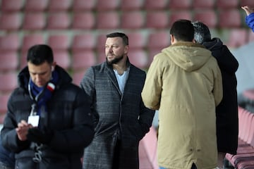 Ujfalusi, ayer en el entrenamiento del Atlético en Praga. 