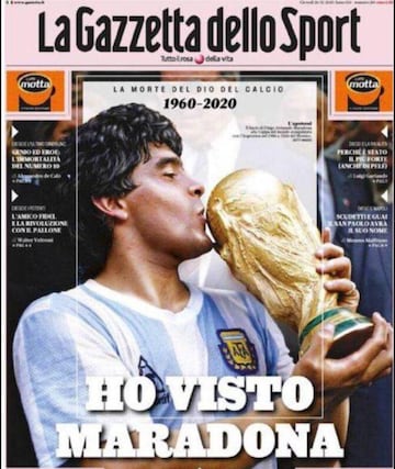 Así vivió la prensa internacional el fallecimiento de Maradona: algunas portadas pasarán a la historia