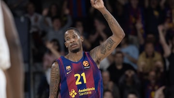 Will Clyburn, alero del Barcelona, ante el Estrella Roja en el play in de la Euroliga 2026.