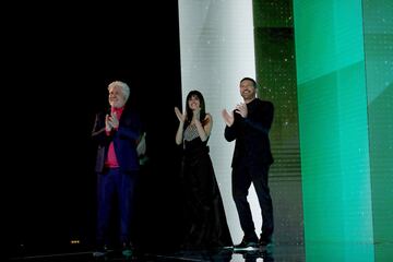 Pedro Almodóvar, Penélope Cruz y Antonio Banderas.