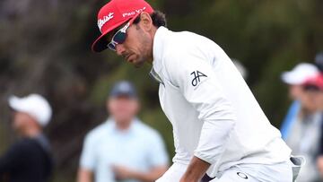 Rafa Cabrera, compitiendo el último día de la Copa del Mundo de Golf.