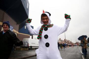 La nieve se robó todas las miradas del duelo entre Manchester City y West Bromwich.