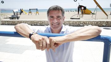 Míchel, entrenador del Málaga, durante la entrevista con AS.