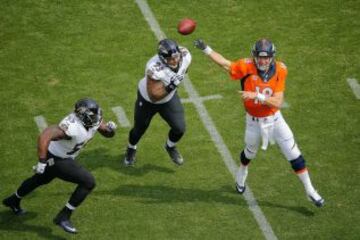 Joe Flacco se cre¨ªa que para ganar a los Broncos solo ten¨ªa que gritar un par de veces ¡°?Tronco va!¡± y encomendarse al fantasma de Allan Poe, pero la aut¨¦ntica historia de miedo fue ver que el ataque de Trestman no chufla y que la defensa se ha quedado sin Suggs para todo el a?o. Aunque para terror, el que sienten los aficionados de Denver con cada lanzamiento de Peyton Manning, cuyas peladillas sin fuerza van donde Dios quiere.