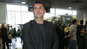 <strong>OPTIMISTA.</strong> Joan Laporta está convencido de que el Barcelona pasará a las semifinales de la Liga de Campeones.