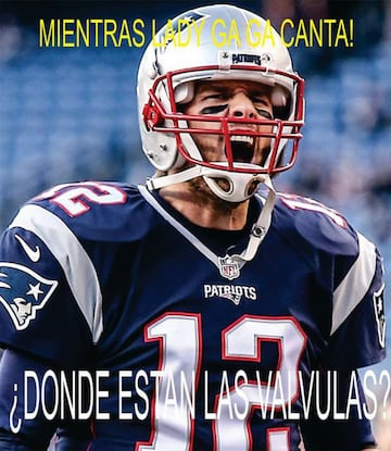 El histórico partido entre los Patriotas de Nueva Inglaterra y los Halcones de Atlanta dejó muchas burlas hacia ambos equipos e incluso Lady Gaga.