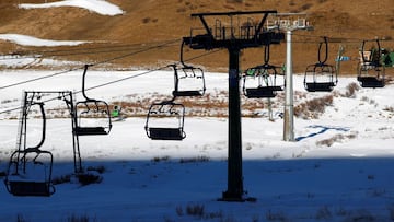 A closed chairlift is seen at the ski resort of Passo Tonale in the Dolomites which has become a virtual ghost town after the government decision to close everything down in fear of the rising numbers of coronavirus (COVID-19) infections, in Passo del Ton