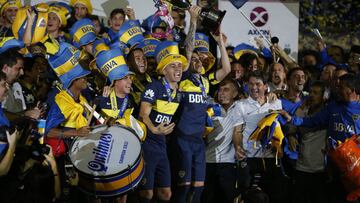 La celebración de los colombianos en Boca en 2017