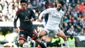 El Tucu Hernández ante el Real Madrid.