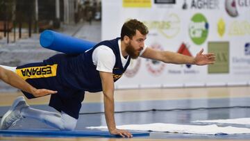 Sergio Rodríguez, con España en Guadalajara.