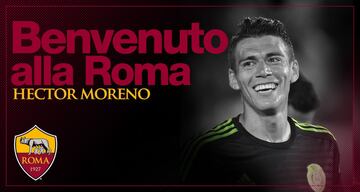 Héctor Moreno es anunciado como nuevo fichaje de la Roma para la temporada 2017-2018.