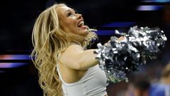 INDIANAPOLIS, INDIANA - NOVEMBER 14: A Indianapolis Colts cheerleader reacts during the second half against the Jacksonville Jaguars at Lucas Oil Stadium on November 14, 2021 in Indianapolis, Indiana.   Michael Hickey/Getty Images/AFP
 == FOR NEWSPAPERS, 