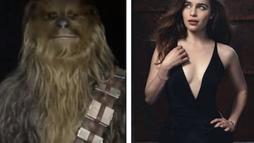 Emilia Clarke celebra con Chewbacca sus 10 millones de seguidores en Instagram. Foto: Instagram