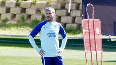 Correa, en un entrenamiento del Atlético