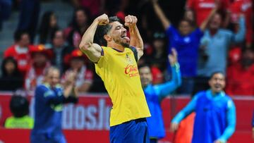 Henry Martin celebrate this goal 0-2 of America during the Quarter final second leg match between Toluca And America as part of the Liga BBVA MX, Torneo Apertura 2024 at Nemesio Diez Stadium on November 30, 2024 in Toluca, Estado de Mexico, Mexico.