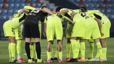 Atletico Team before Spanish LaLiga match between Levante UD and Atletico de Madrid at Ciutat de Valencia Stadium Valencia, Valencia, on February 17, 2021.