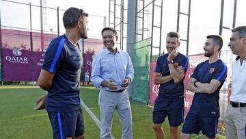 Bartomeu, entre Luis Enrique y Unzue.