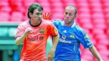 Leo Messi, en el partido de ayer.