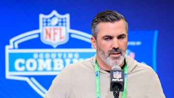 INDIANAPOLIS, INDIANA - FEBRUARY 26: Head coach Kevin Stefanski of the Cleveland Browns speaks to the media during the 2025 NFL Combine at the Indiana Convention Center on February 26, 2025 in Indianapolis, Indiana. Justin Casterline/Getty Images/AFP (Photo by Justin Casterline / GETTY IMAGES NORTH AMERICA / Getty Images via AFP)