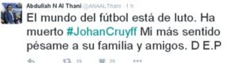 El mundo del deporte despide a Johan Cruyff en las redes sociales