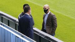 Manolo Gaspar y Jos&eacute; Mar&iacute;a Mu&ntilde;oz, en La Rosaleda.