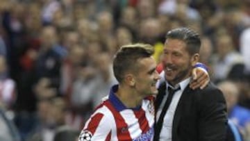 Simeone y Griezmann, durante el partido ante el Malmoe.