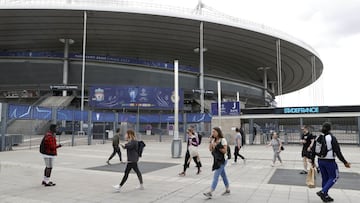 El Stade de France, ya listo a pocos días de la final del sábado.