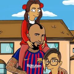 Arturo Vidal publica particular retrato junto a su familia